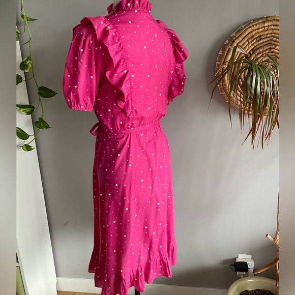 Vintage 70’s Pink Polka Dot Dress - Picture 4 of 7